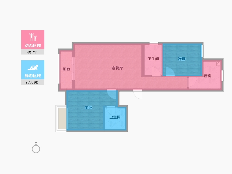 北京-北京市-砖厂新家园-65.00-户型库-动静分区