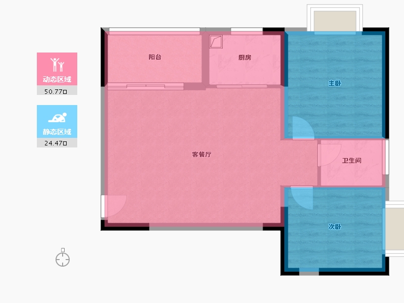 湖北省-宜昌市-坤孟金园-88.00-户型库-动静分区