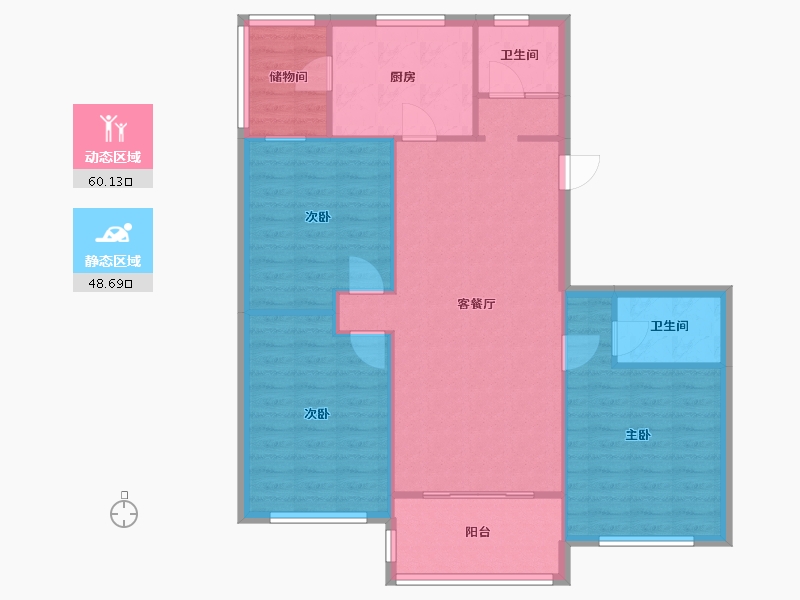 山东省-济宁市-京杭佳苑-F区-98.00-户型库-动静分区