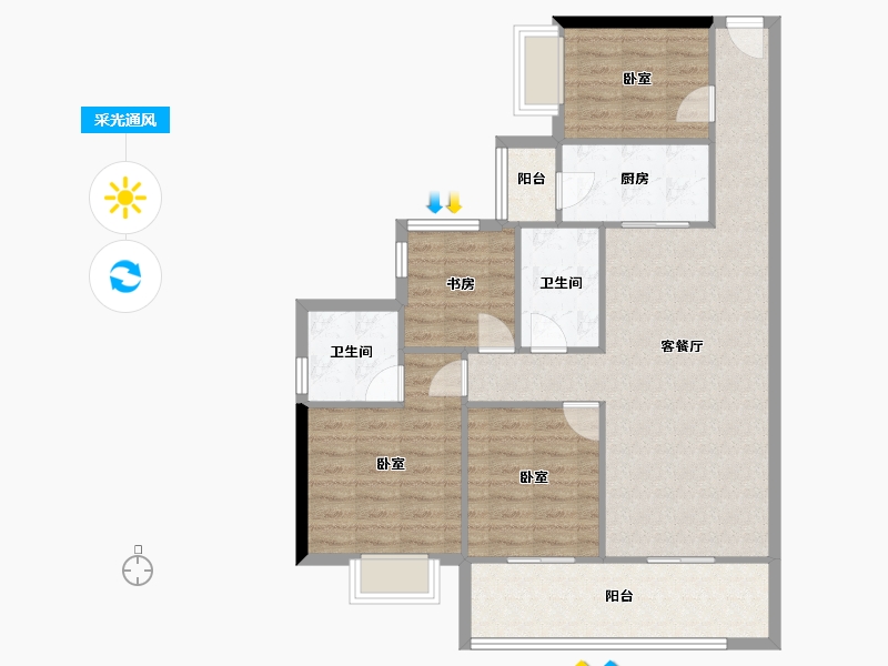 广东省-阳江市-万山天玺-96.87-户型库-采光通风