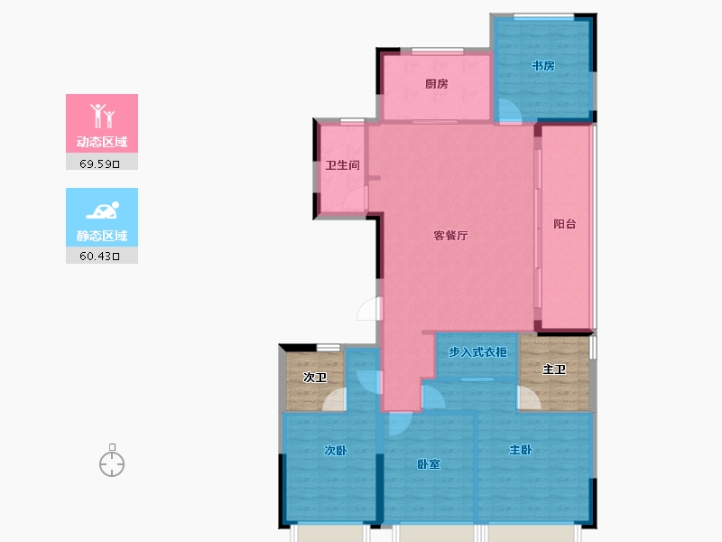 浙江省-杭州市-滨运锦上湾-128.31-户型库-动静分区