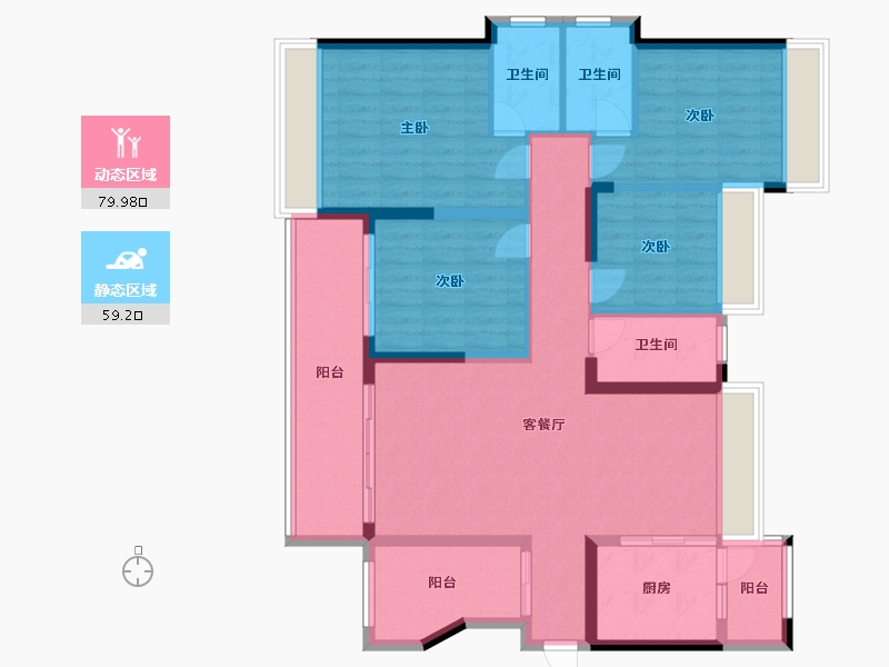 广东省-佛山市-唯美臻岸华府-123.20-户型库-动静分区