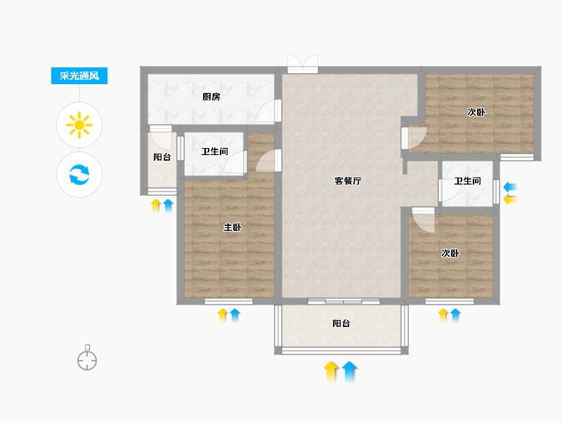 河南省-驻马店市-江南城-93.60-户型库-采光通风