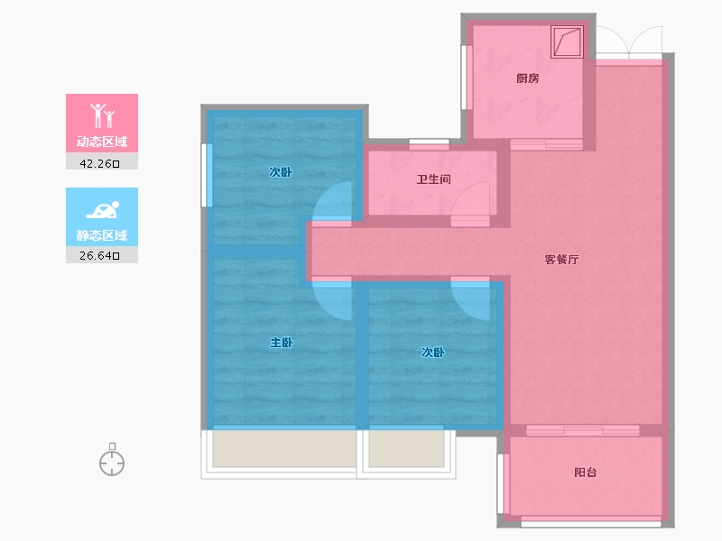 河南省-郑州市-泰宏建业国际城-72.00-户型库-动静分区