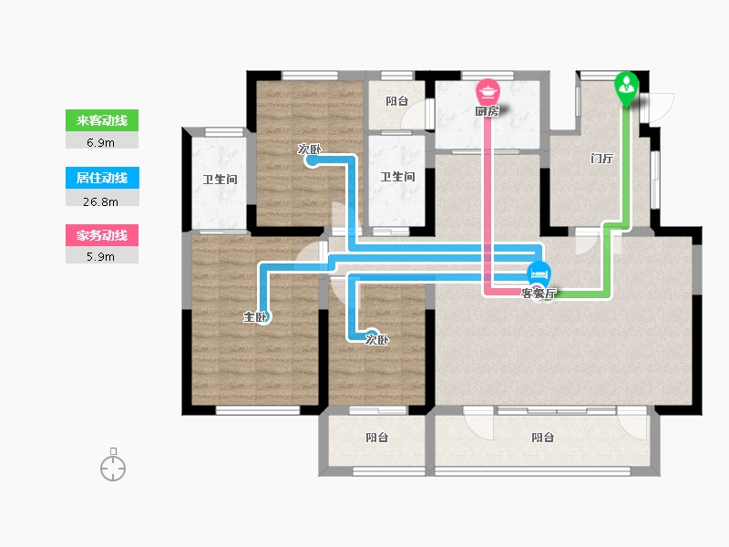 新疆维吾尔自治区-石河子市-45小区-106.15-户型库-动静线