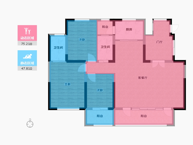 新疆维吾尔自治区-石河子市-45小区-106.15-户型库-动静分区