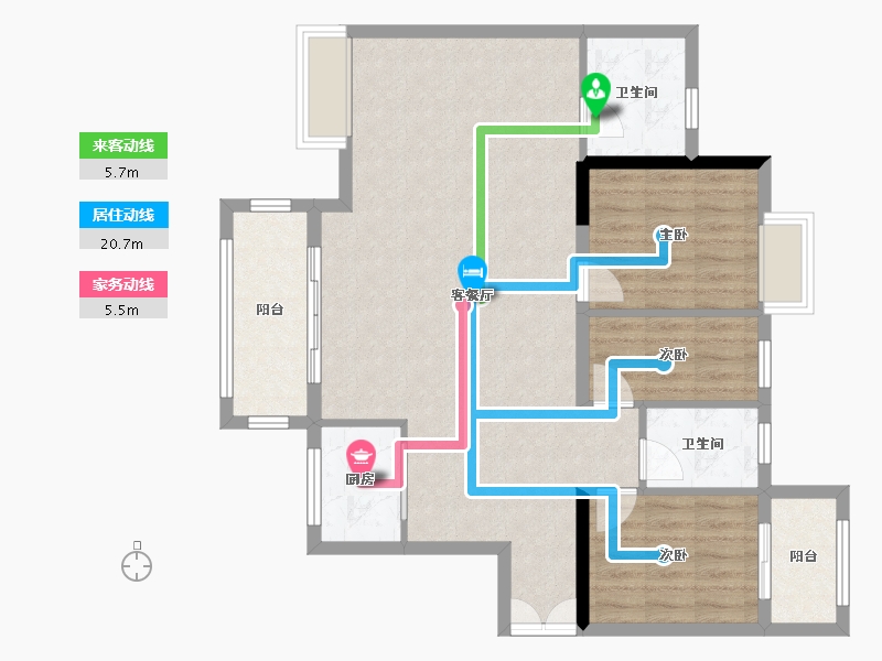 福建省-漳州市-中骏蓝湾香郡-96.00-户型库-动静线