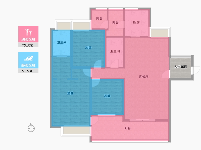 黑龙江省-鹤岗市-澳城花园(北区)-118.78-户型库-动静分区