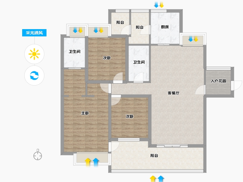 黑龙江省-鹤岗市-澳城花园(北区)-118.78-户型库-采光通风