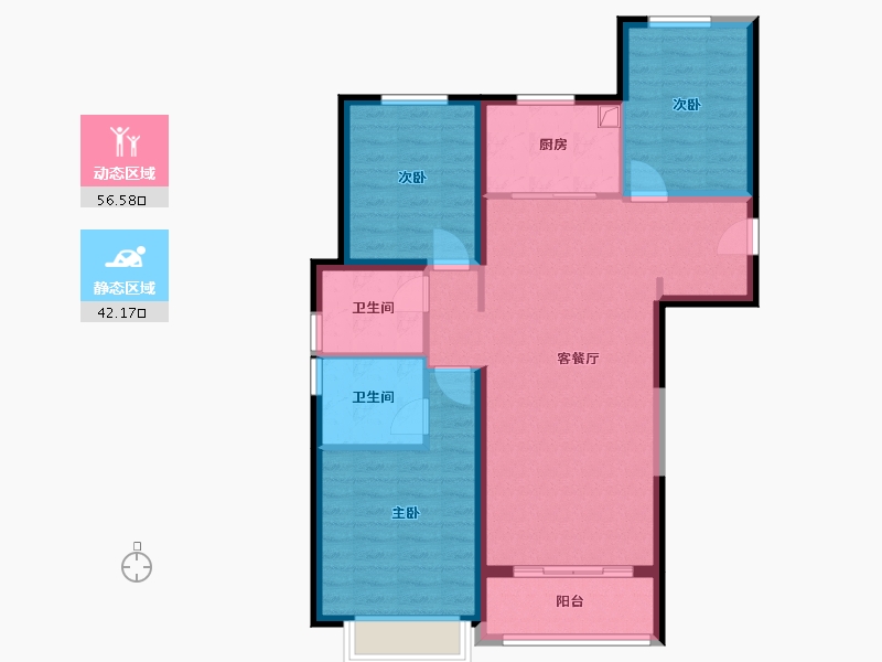 陕西省-西安市-融创东方宸院-99.20-户型库-动静分区