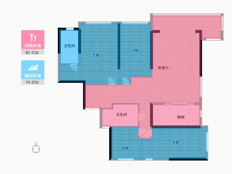 河南省-郑州市-昆仑望岳西苑-144.00-户型库-动静分区