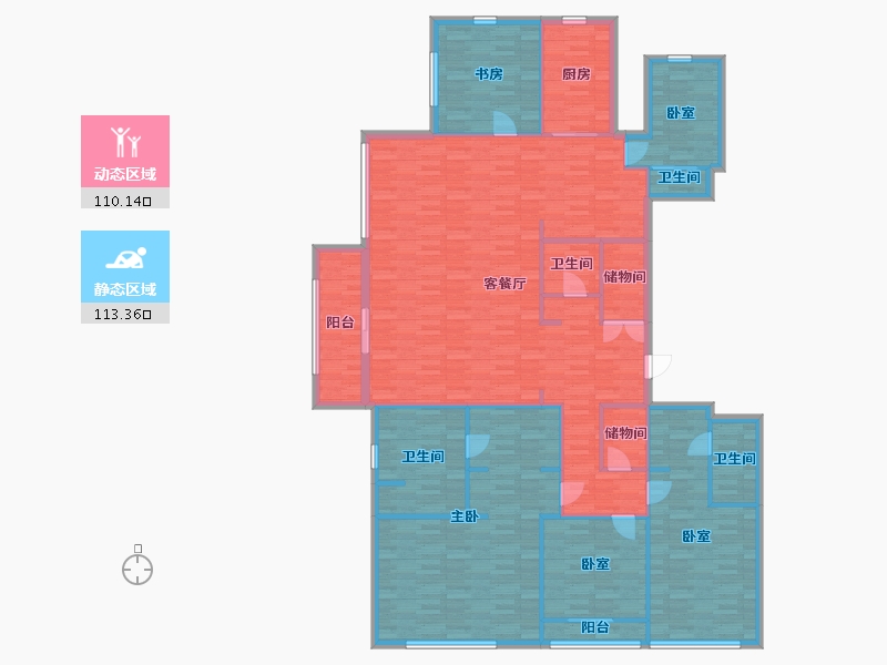 浙江省-杭州市-远洋大河宸章-233.30-户型库-动静分区