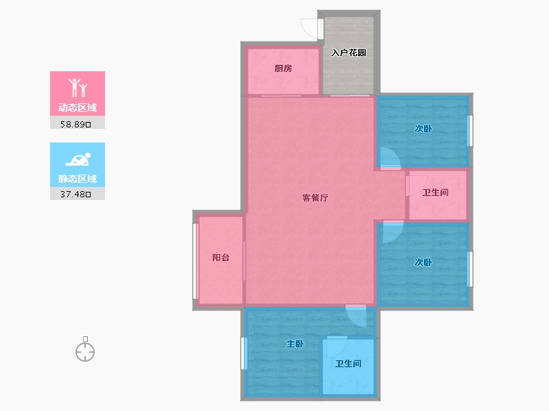 广东省-深圳市-汇龙湾花园-92.56-户型库-动静分区