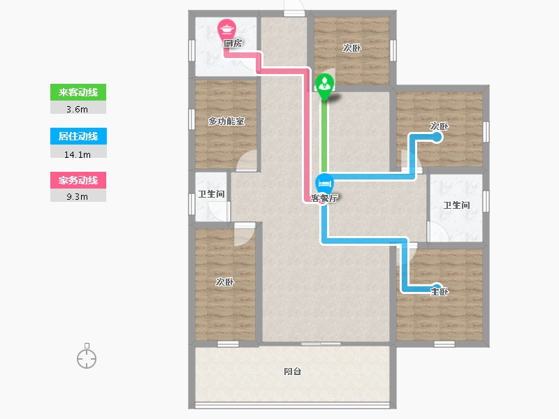 黑龙江省-鹤岗市-绿海湾-130.64-户型库-动静线