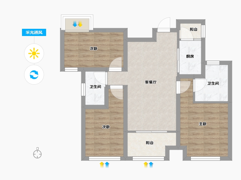 广东省-深圳市-中海锦城-62.01-户型库-采光通风