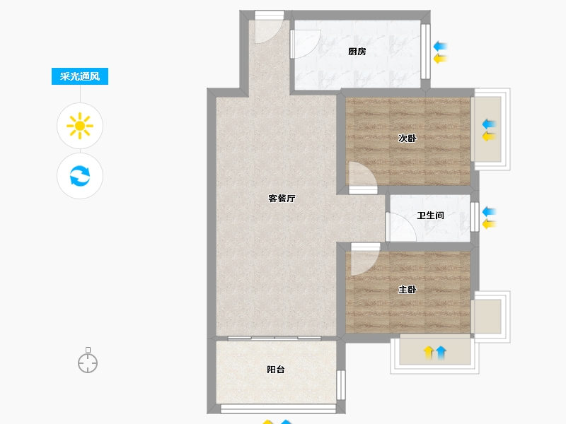 广东省-深圳市-馨园二期-57.24-户型库-采光通风