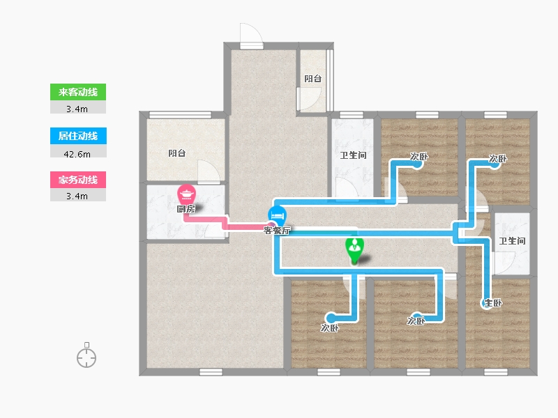 黑龙江省-鹤岗市-澳城花园(南区)-114.60-户型库-动静线