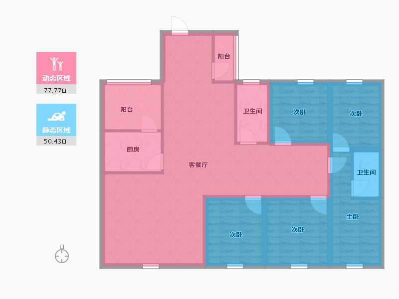 黑龙江省-鹤岗市-澳城花园(南区)-114.60-户型库-动静分区