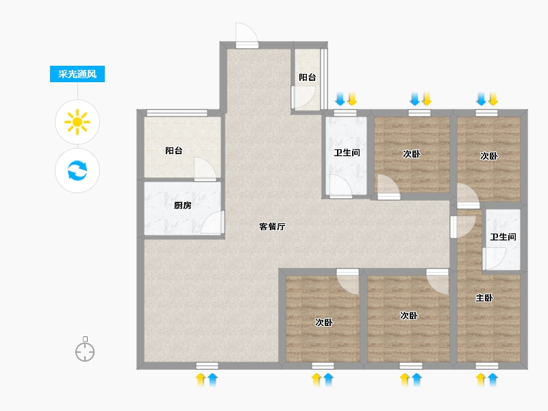 黑龙江省-鹤岗市-澳城花园(南区)-114.60-户型库-采光通风