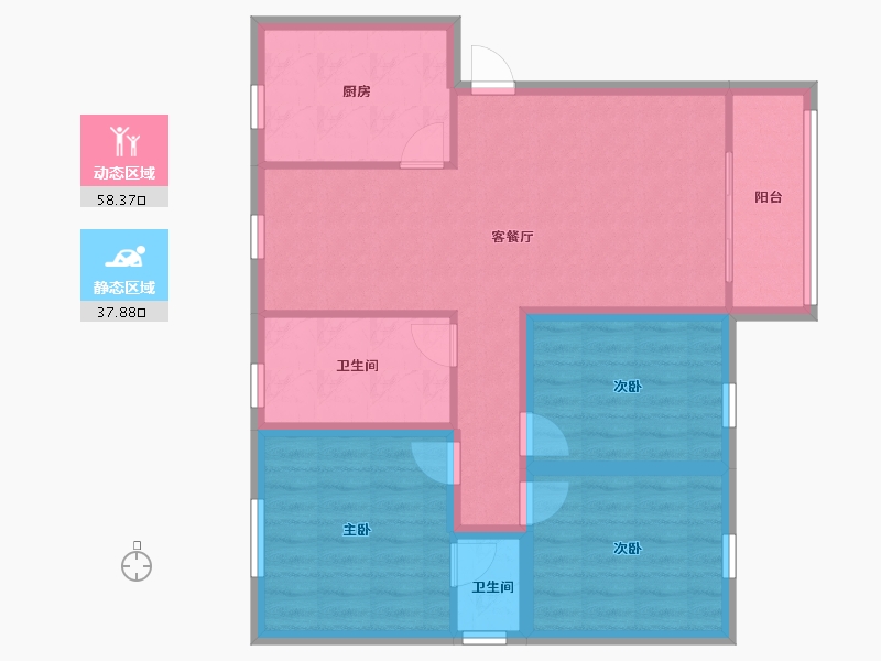 广东省-深圳市-金庸阁二期-86.05-户型库-动静分区