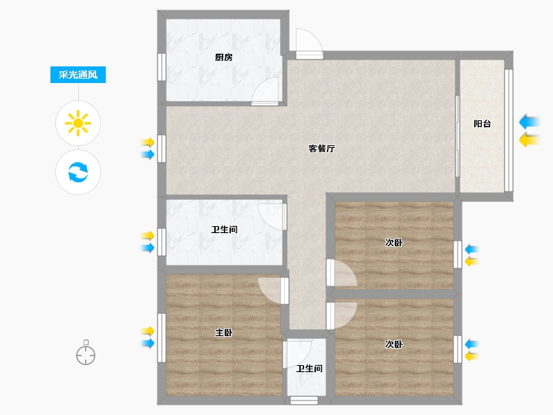 广东省-深圳市-金庸阁二期-86.05-户型库-采光通风