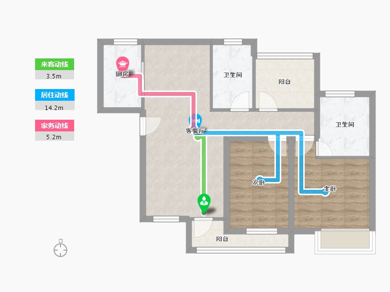 广东省-深圳市-和成世纪名园-69.20-户型库-动静线