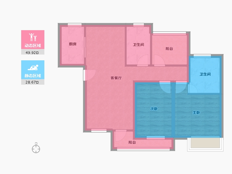 广东省-深圳市-和成世纪名园-69.20-户型库-动静分区