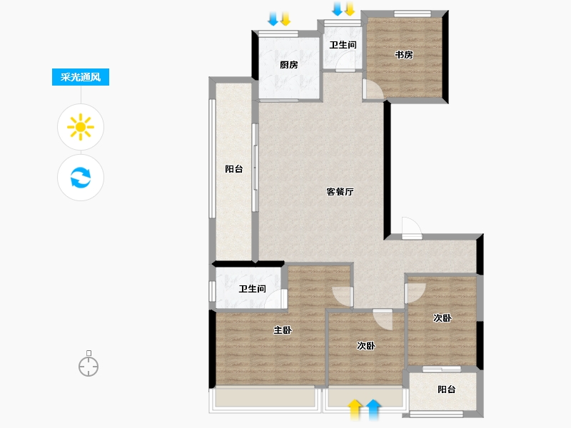 浙江省-杭州市-建发云启之江-113.22-户型库-采光通风