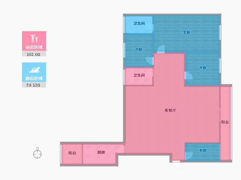 黑龙江省-鹤岗市-半山海景兰溪谷(二期)-146.94-户型库-动静分区