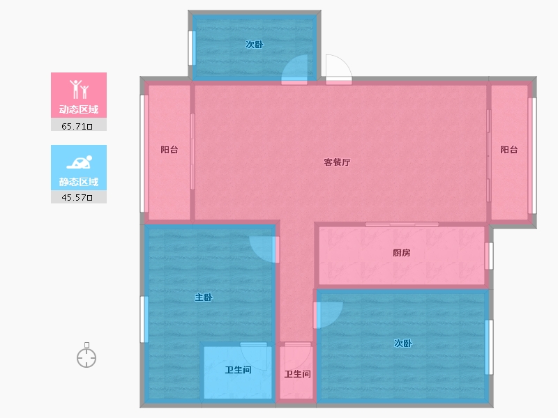 广东省-深圳市-汇龙苑-100.30-户型库-动静分区