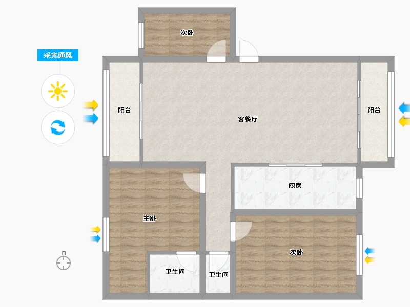 广东省-深圳市-汇龙苑-100.30-户型库-采光通风