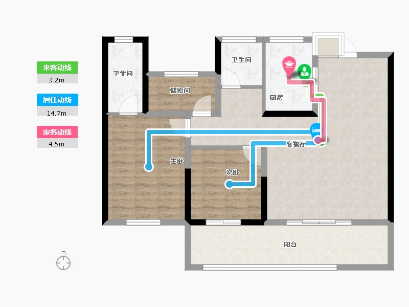 安徽省-淮北市-国金·铂悦御品-96.45-户型库-动静线