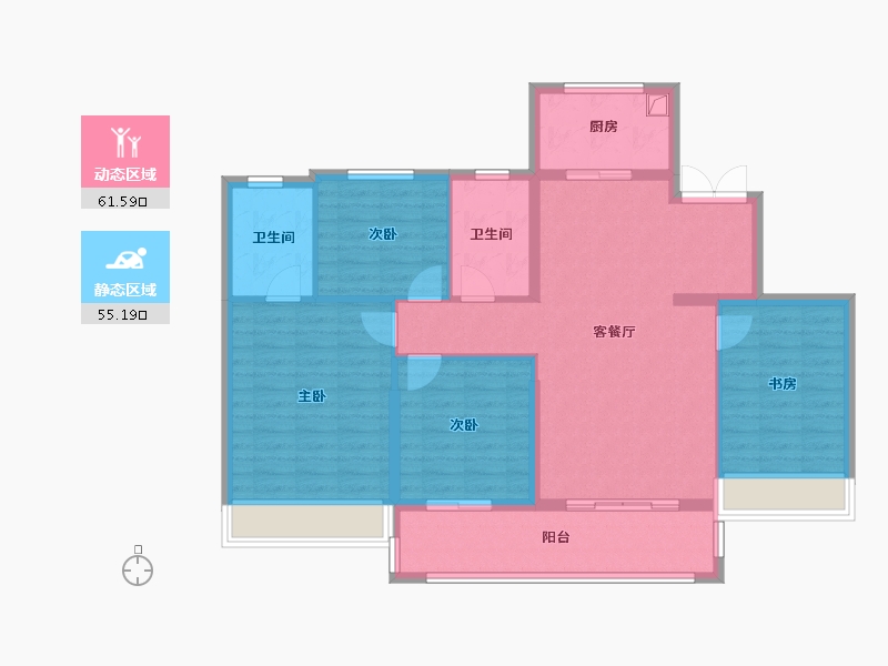 浙江省-温州市-吴桥锦苑-120.00-户型库-动静分区