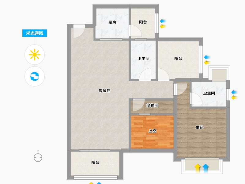 广东省-深圳市-星河盛世-84.06-户型库-采光通风