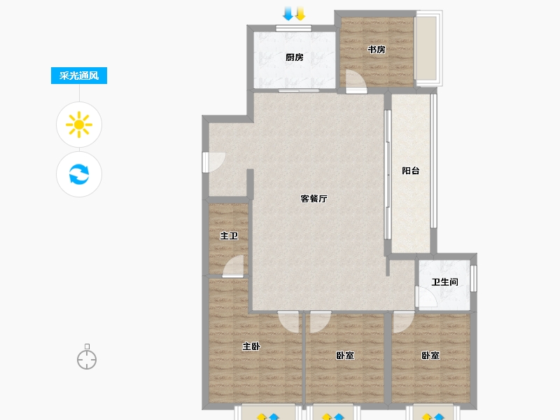 江苏省-南京市-华侨城翡翠天域-110.19-户型库-采光通风