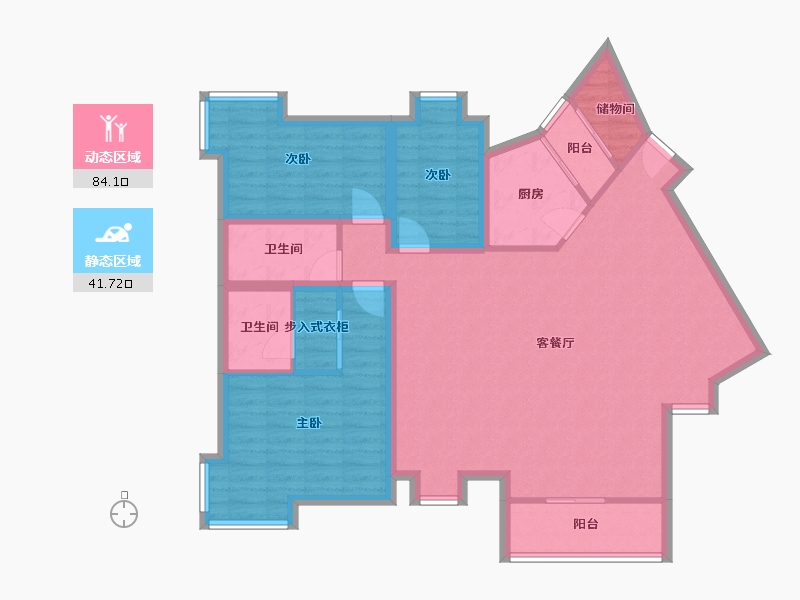 黑龙江省-鹤岗市-招商海月花园(二期)-113.12-户型库-动静分区