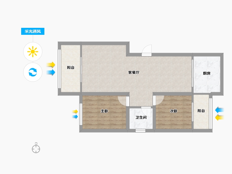 广东省-深圳市-桦润馨居-66.25-户型库-采光通风