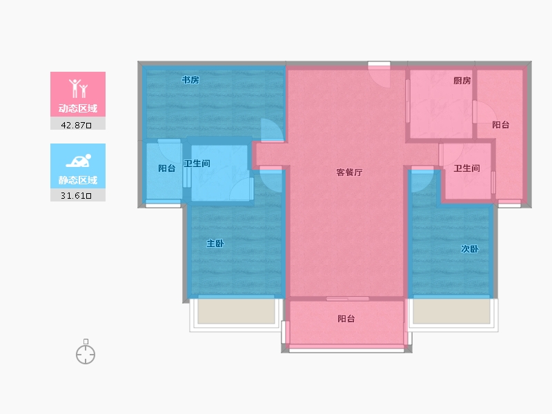 黑龙江省-鹤岗市-绿海湾-64.99-户型库-动静分区