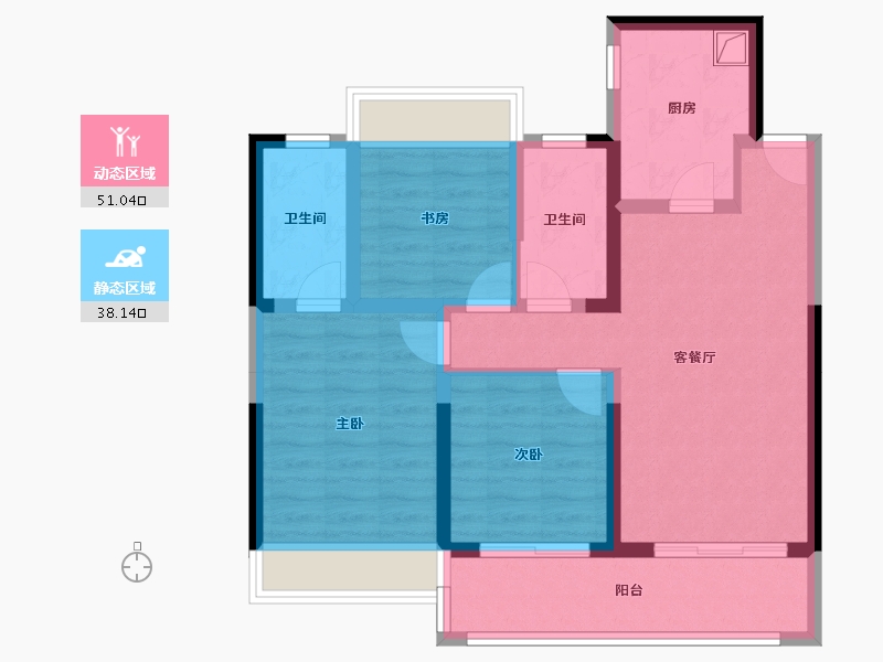 江苏省-无锡市-百郦华庭-84.00-户型库-动静分区