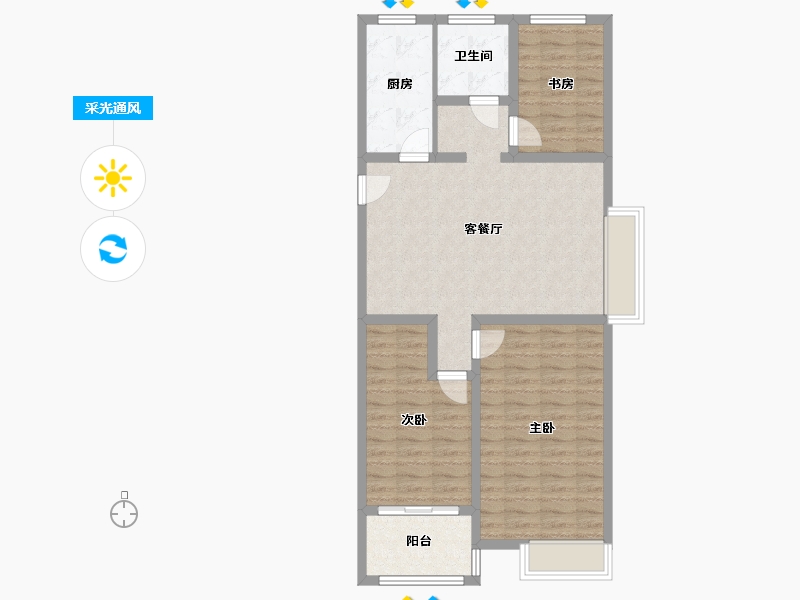 安徽省-合肥市-安中家园-83.20-户型库-采光通风