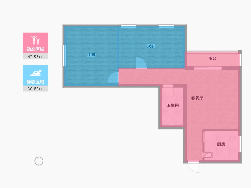 北京-北京市-康乐里小区-67.44-户型库-动静分区