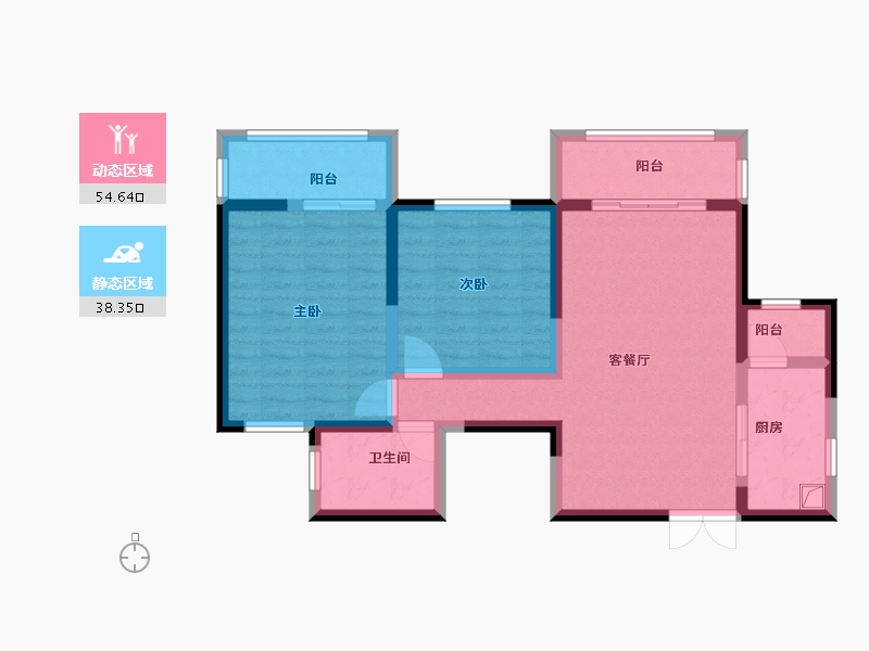 陕西省-咸阳市-纺南城-82.40-户型库-动静分区