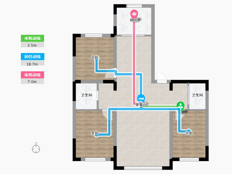 吉林省-长春市-新龙·新安九里-86.62-户型库-动静线