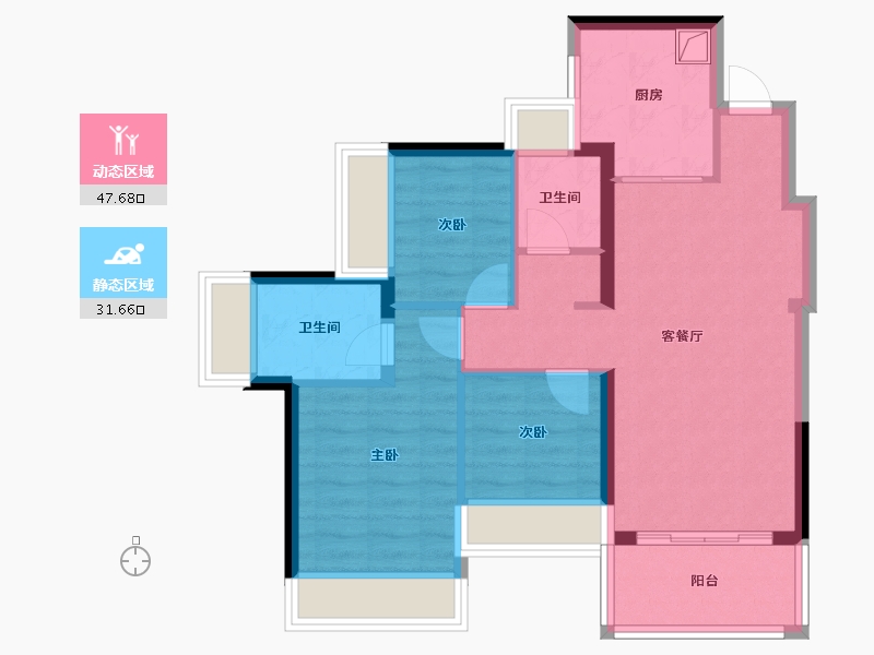 广东省-深圳市-满京华·金硕华府-70.22-户型库-动静分区