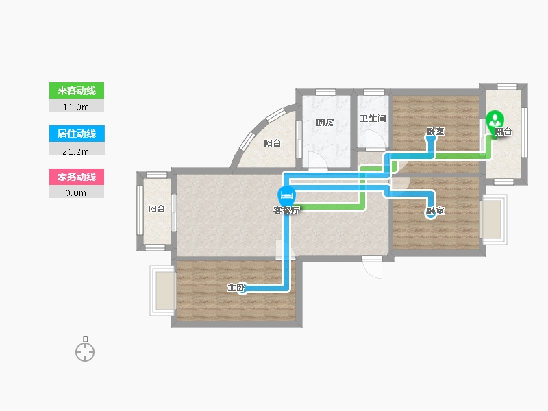 河北省-廊坊市-康府嘉苑-88.00-户型库-动静线