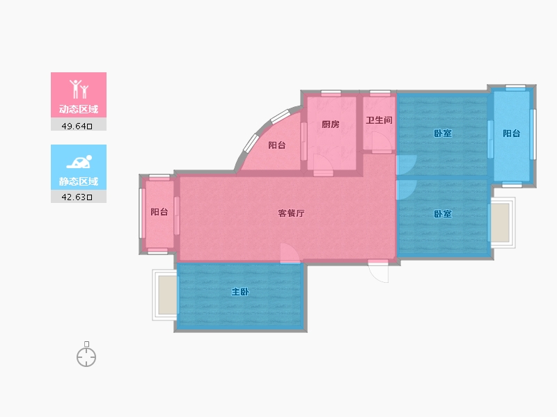 河北省-廊坊市-康府嘉苑-88.00-户型库-动静分区