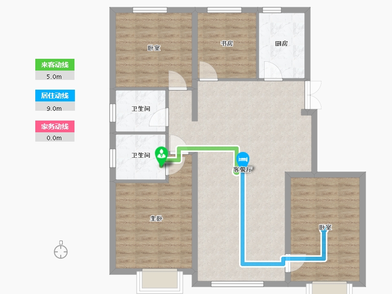 内蒙古自治区-鄂尔多斯市-维邦紫御府-120.00-户型库-动静线