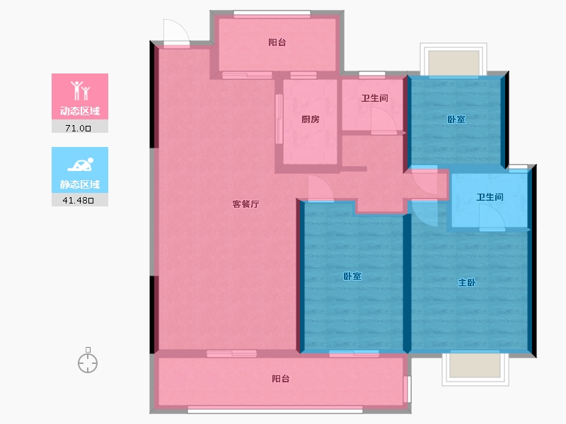 湖南省-长沙市-融创会展上东区-100.00-户型库-动静分区