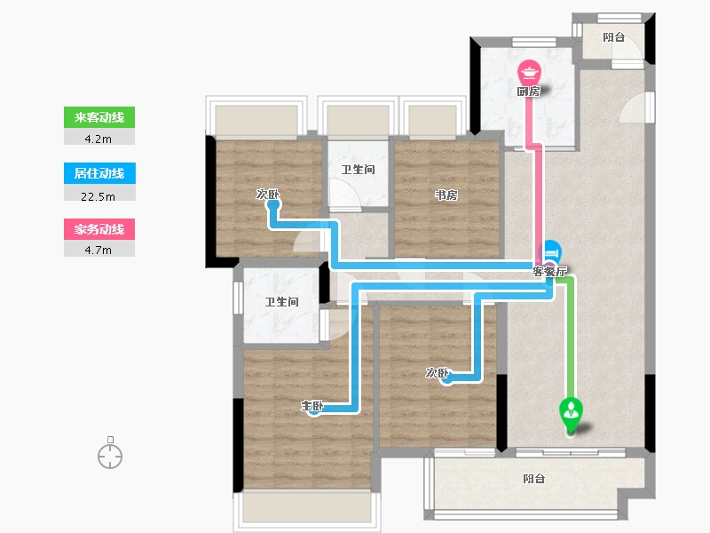 广东省-江门市-龙光龙湖双龙天著-94.40-户型库-动静线