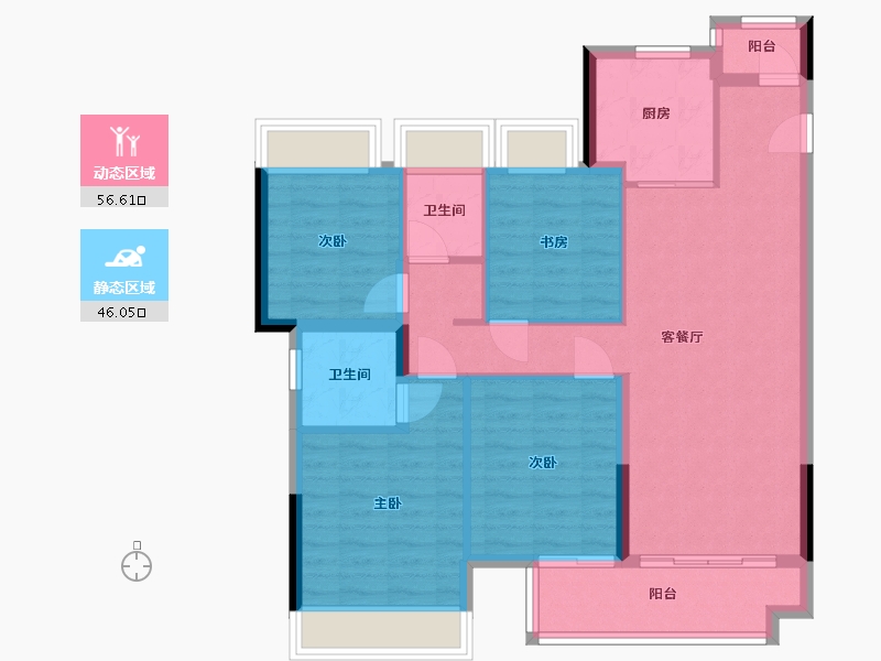 广东省-江门市-龙光龙湖双龙天著-94.40-户型库-动静分区